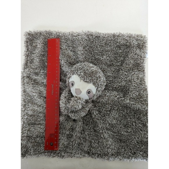 🍁 3/$20 Carter's Sloth Lovey Plush Security Blanket Grey Brown 2020 Shaggy Soft - Picture 3 of 6